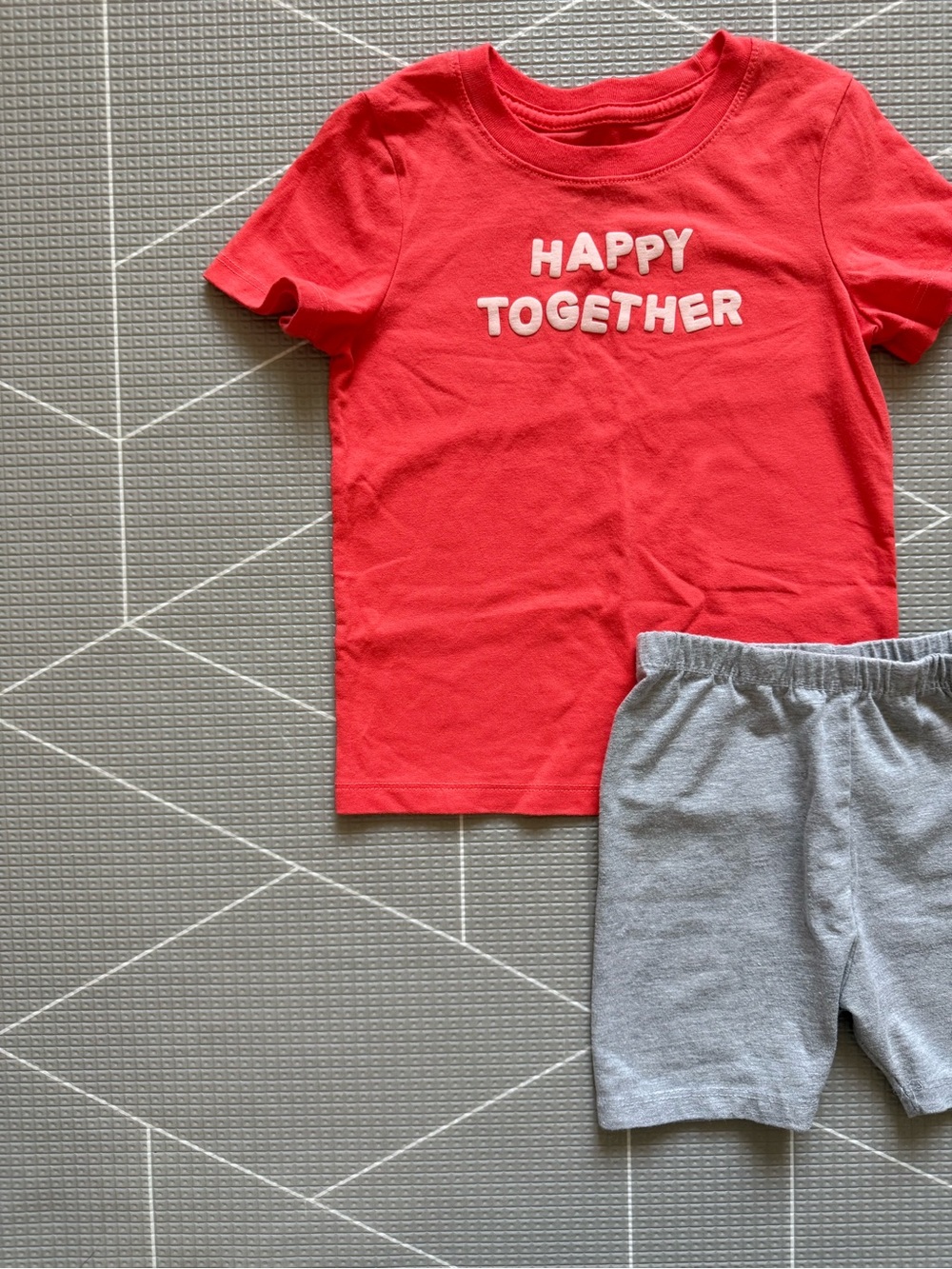 Cat & Jack|Baby girl/toddler summer set,Kids "Happy Together" tee & biker shorts